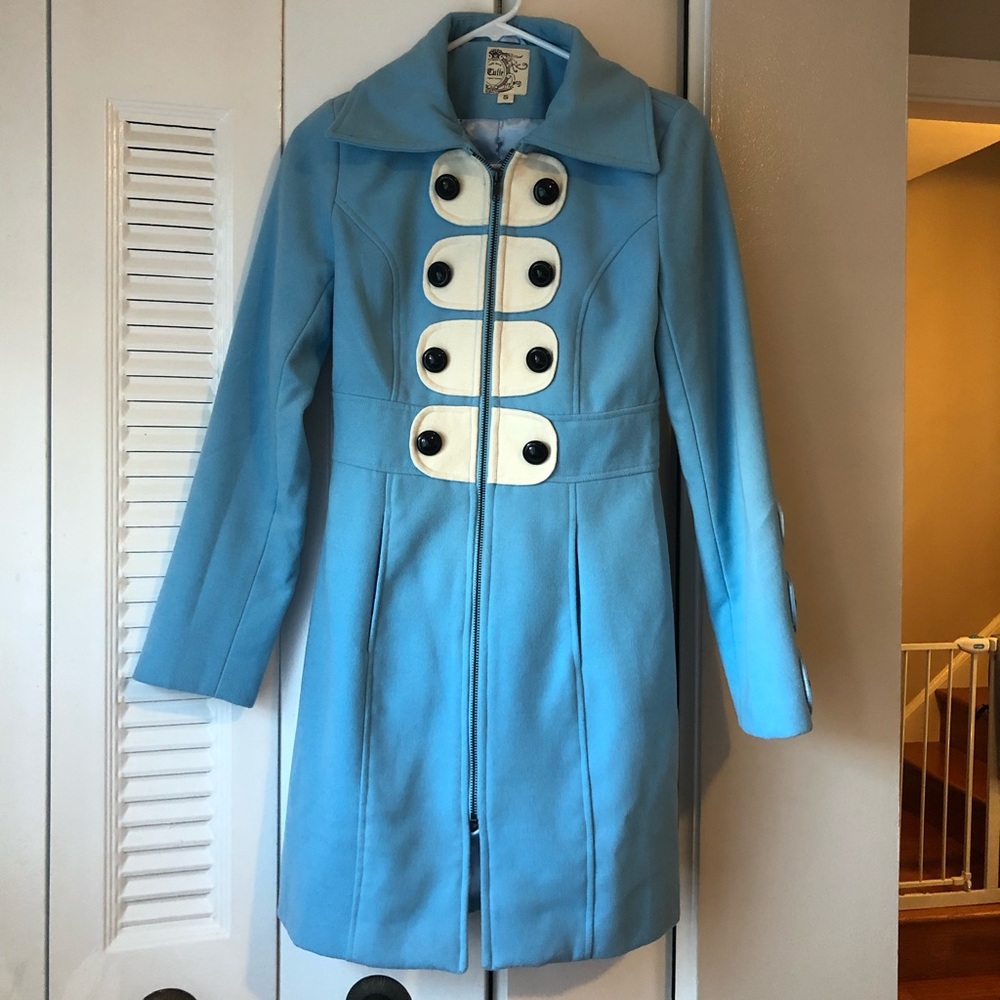 Tulle Baby Blue Mod Coat